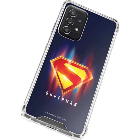 Superman 2025 Energy Shield Neon Emblem Galaxy A52 5G Clear Case