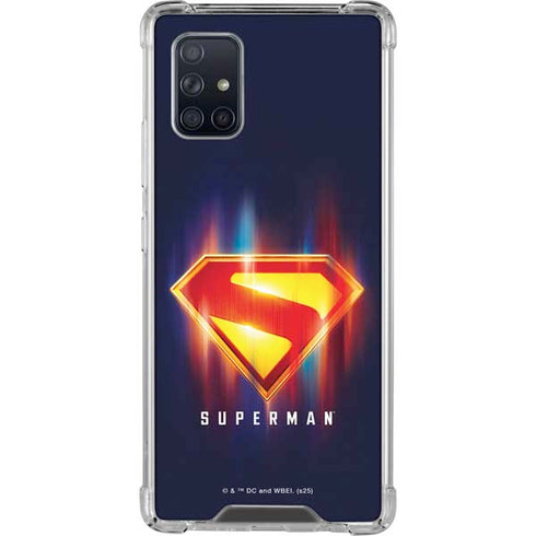 Superman 2025 Energy Shield Neon Emblem Galaxy A71 5G Clear Case