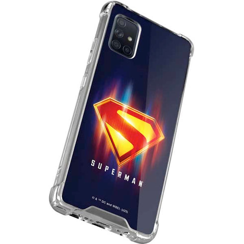 Superman 2025 Energy Shield Neon Emblem Galaxy A71 5G Clear Case