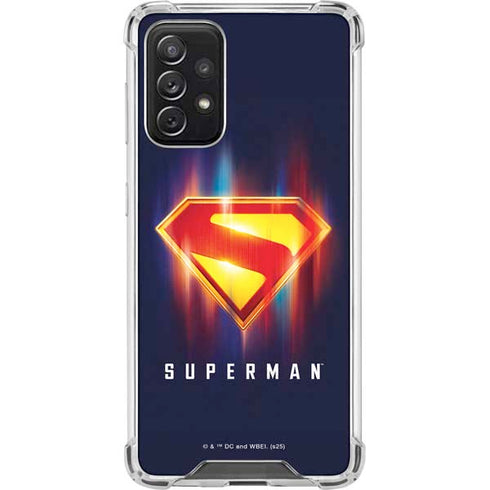Superman 2025 Energy Shield Neon Emblem Galaxy A72 5G Clear Case