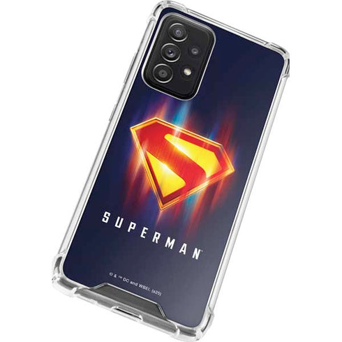 Superman 2025 Energy Shield Neon Emblem Galaxy A72 5G Clear Case