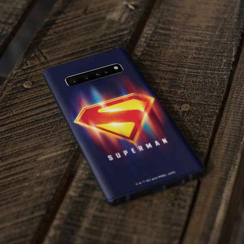 Superman 2025 Energy Shield Neon Emblem Galaxy S10 Plus Skin