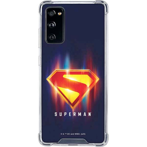 Superman 2025 Energy Shield Neon Emblem Galaxy S20 FE Clear Case