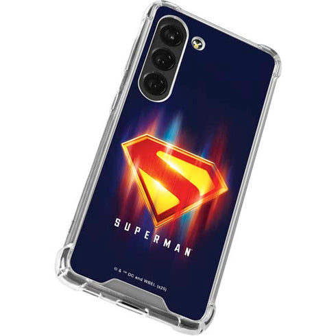 Superman 2025 Energy Shield Neon Emblem Galaxy S23 Clear Case