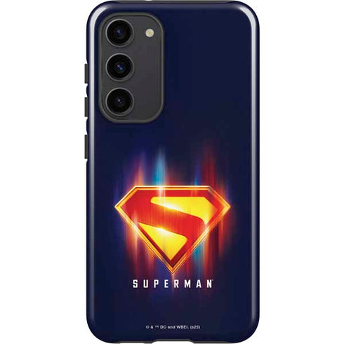 Superman 2025 Energy Shield Neon Emblem Galaxy S23 Plus Pro Case
