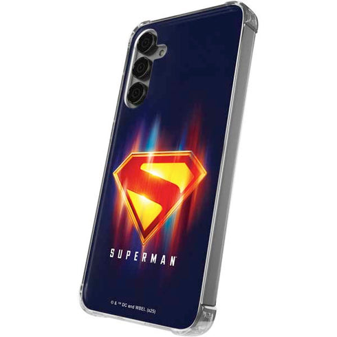 Superman 2025 Energy Shield Neon Emblem Galaxy S24 Plus Clear Case