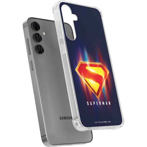 Superman 2025 Energy Shield Neon Emblem Galaxy S24 Plus Clear Case