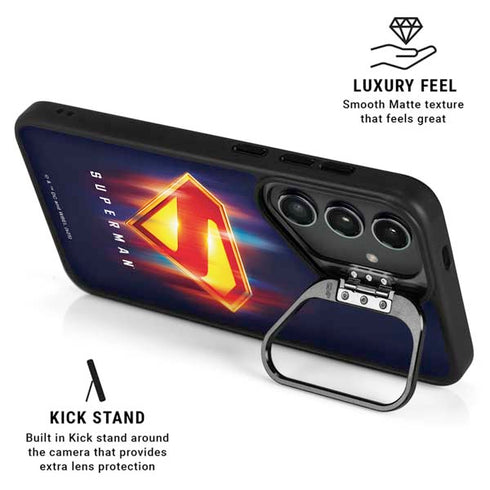 Superman 2025 Energy Shield Neon Emblem Galaxy S24 Plus Kickstand Case