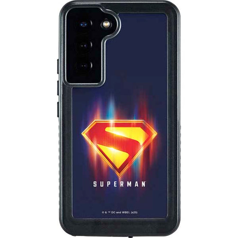 Superman 2025 Energy Shield Neon Emblem Galaxy S24 Plus Waterproof Case