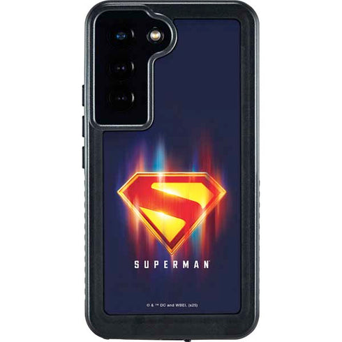 Superman 2025 Energy Shield Neon Emblem Galaxy S24 Waterproof Case
