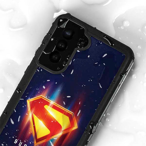 Superman 2025 Energy Shield Neon Emblem Galaxy S24 Waterproof Case