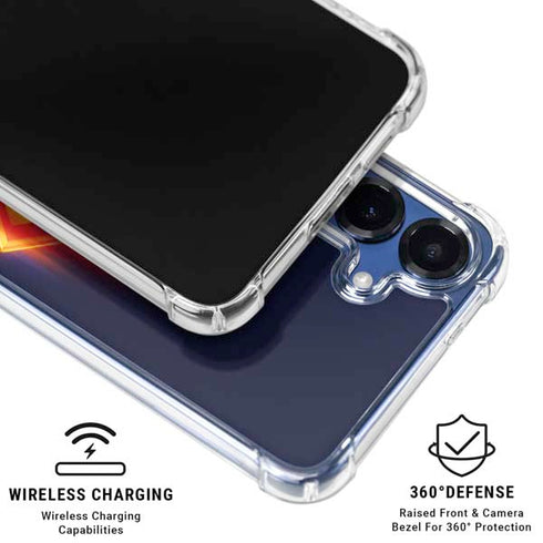 Superman 2025 Energy Shield Neon Emblem Galaxy S25 Clear Case
