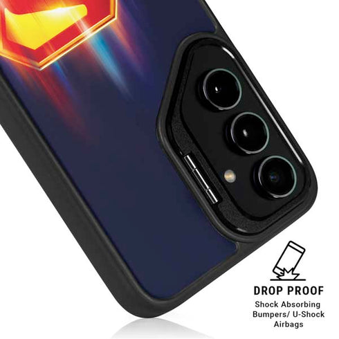 Superman 2025 Energy Shield Neon Emblem Galaxy S25 Kickstand Case