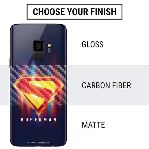 Superman 2025 Energy Shield Neon Emblem Galaxy S9 Skin