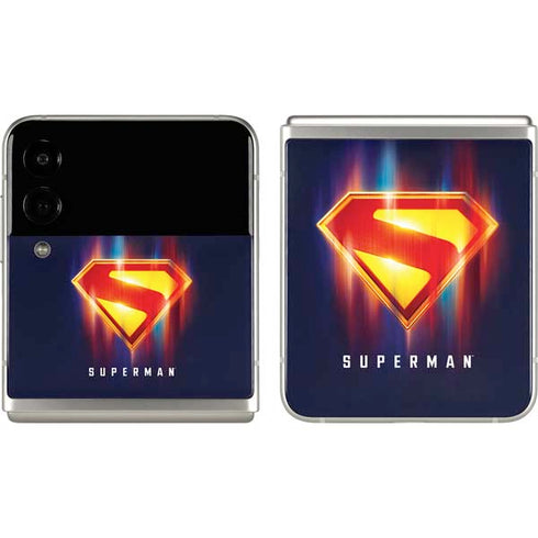 Superman 2025 Energy Shield Neon Emblem Galaxy Z Flip3 5G Skin