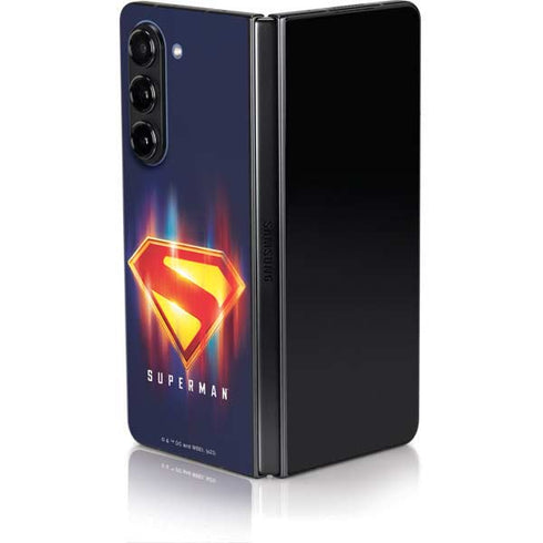 Superman 2025 Energy Shield Neon Emblem Galaxy Z Fold5 5G Skin