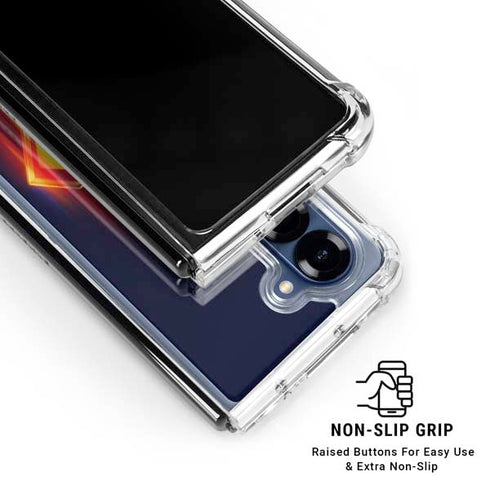 Superman 2025 Energy Shield Neon Emblem Galaxy Z Fold6 Clear Case