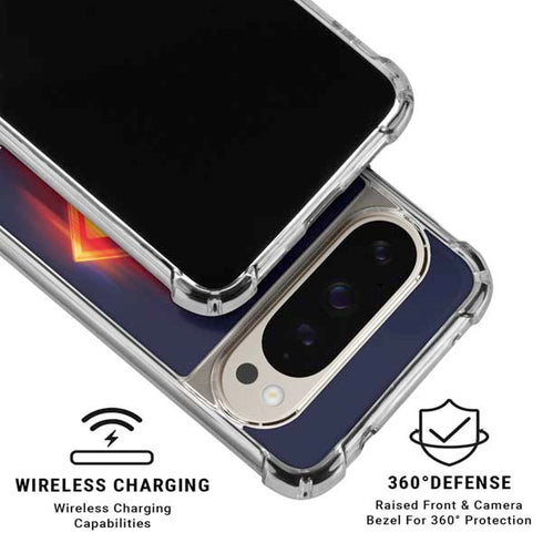 Superman 2025 Energy Shield Neon Emblem Google Pixel 9 Pro XL Clear Case