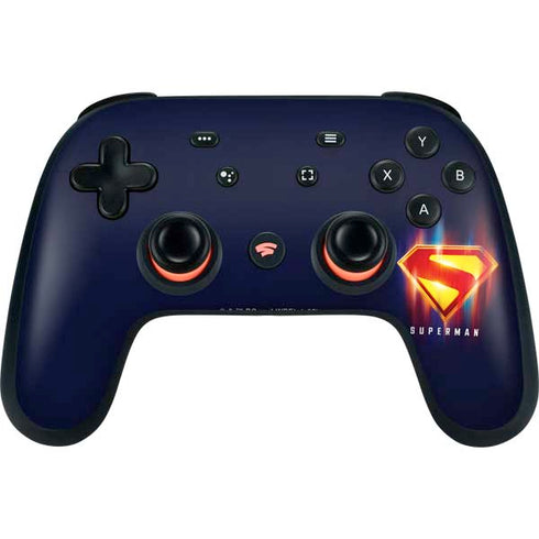 Superman 2025 Energy Shield Neon Emblem Google Stadia Controller Skin