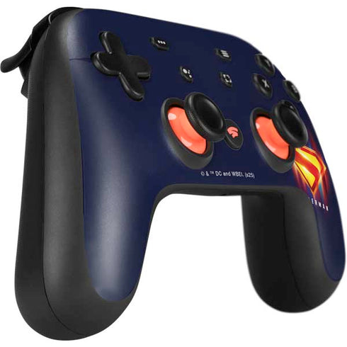 Superman 2025 Energy Shield Neon Emblem Google Stadia Controller Skin