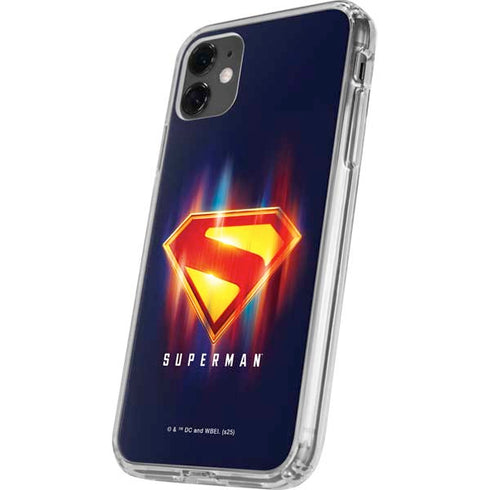 Superman 2025 Energy Shield Neon Emblem iPhone 11 Clear Case