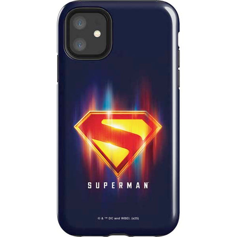 Superman 2025 Energy Shield Neon Emblem iPhone 11 Impact Case