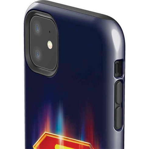 Superman 2025 Energy Shield Neon Emblem iPhone 11 Impact Case
