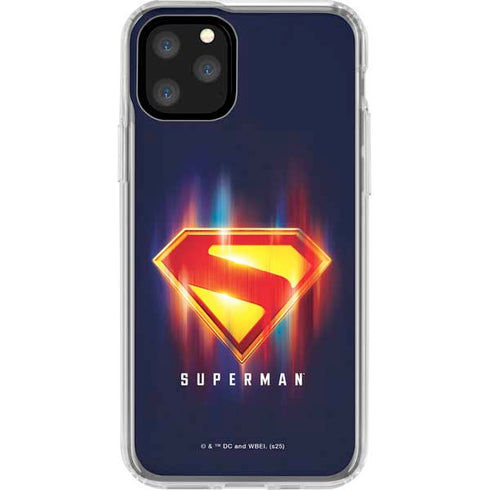 Superman 2025 Energy Shield Neon Emblem iPhone 11 Pro Clear Case