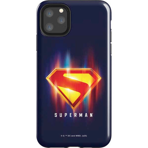 Superman 2025 Energy Shield Neon Emblem iPhone 11 Pro Max Impact Case