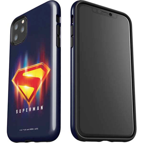 Superman 2025 Energy Shield Neon Emblem iPhone 11 Pro Max Impact Case
