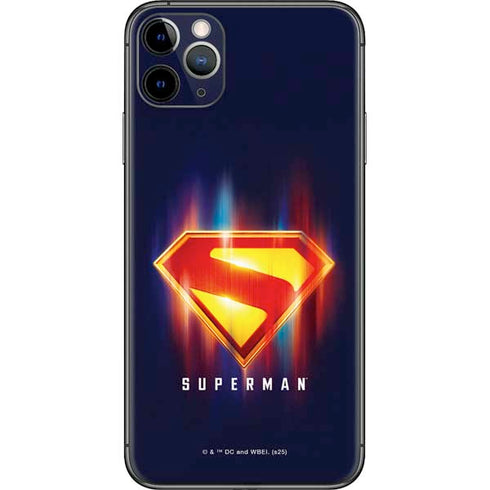 Superman 2025 Energy Shield Neon Emblem iPhone 11 Pro Max Skin