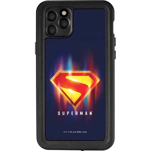 Superman 2025 Energy Shield Neon Emblem iPhone 11 Pro Max Waterproof Case
