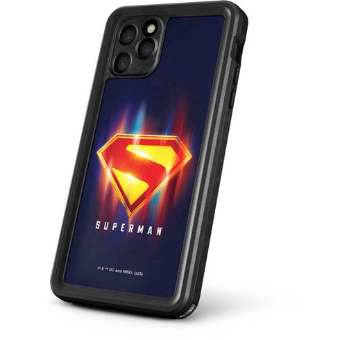 Superman 2025 Energy Shield Neon Emblem iPhone 11 Pro Waterproof Case