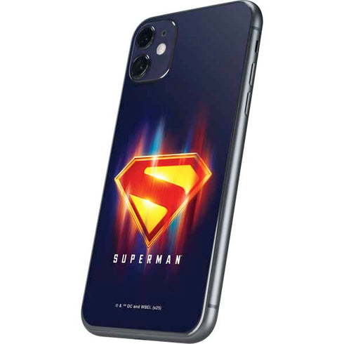 Superman 2025 Energy Shield Neon Emblem iPhone 11 Skin