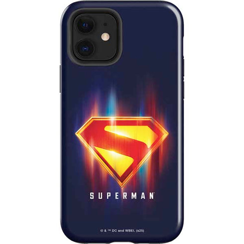 Superman 2025 Energy Shield Neon Emblem iPhone 12 Impact Case
