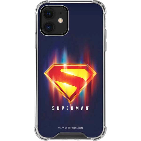 Superman 2025 Energy Shield Neon Emblem iPhone 12 Mini Clear Case
