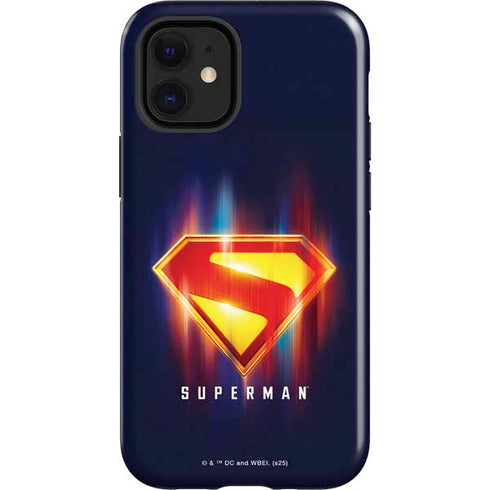Superman 2025 Energy Shield Neon Emblem iPhone 12 Mini Impact Case