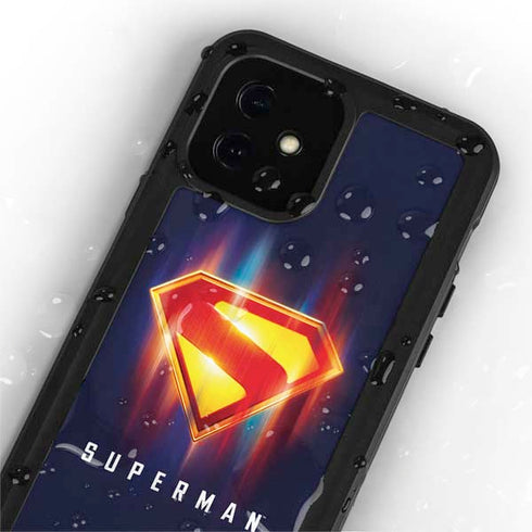 Superman 2025 Energy Shield Neon Emblem iPhone 12 Mini Waterproof Case