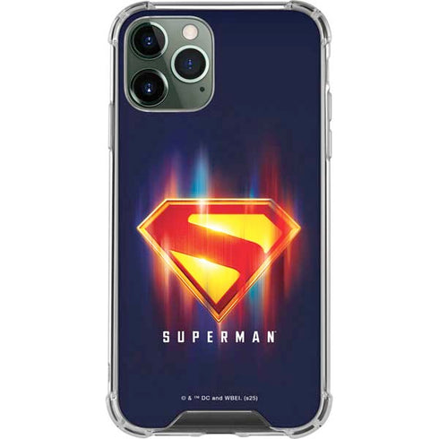 Superman 2025 Energy Shield Neon Emblem iPhone 12 Pro Clear Case