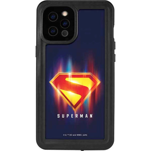 Superman 2025 Energy Shield Neon Emblem iPhone 12 Pro Max Waterproof Case