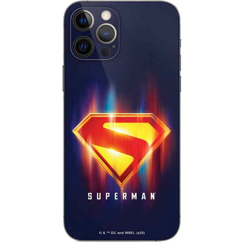 Superman 2025 Energy Shield Neon Emblem iPhone 12 Pro Skin