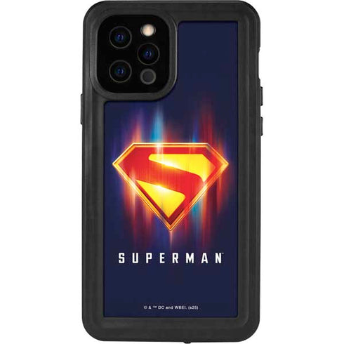 Superman 2025 Energy Shield Neon Emblem iPhone 12 Pro Waterproof Case