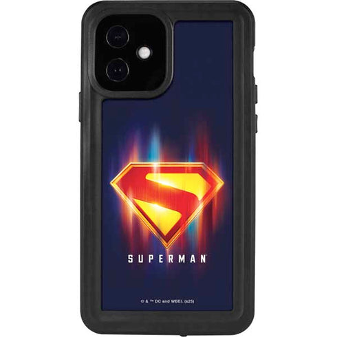Superman 2025 Energy Shield Neon Emblem iPhone 12 Waterproof Case