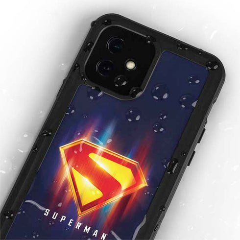 Superman 2025 Energy Shield Neon Emblem iPhone 12 Waterproof Case