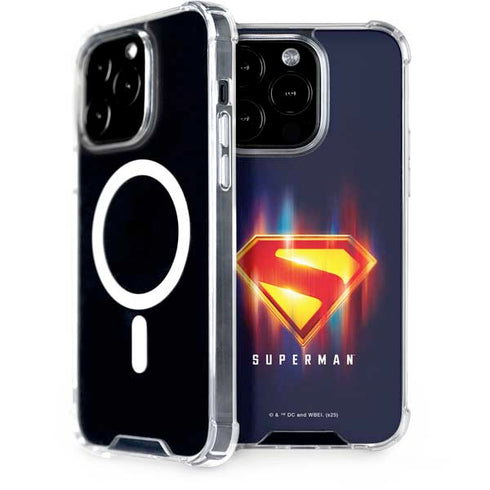 Superman 2025 Energy Shield Neon Emblem iPhone 13 Pro MagSafe Case