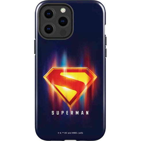Superman 2025 Energy Shield Neon Emblem iPhone 13 Pro Max Impact Case
