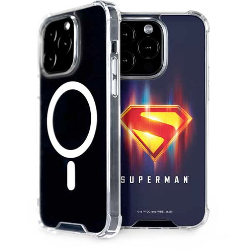 Superman 2025 Energy Shield Neon Emblem iPhone 13 Pro Max MagSafe Case