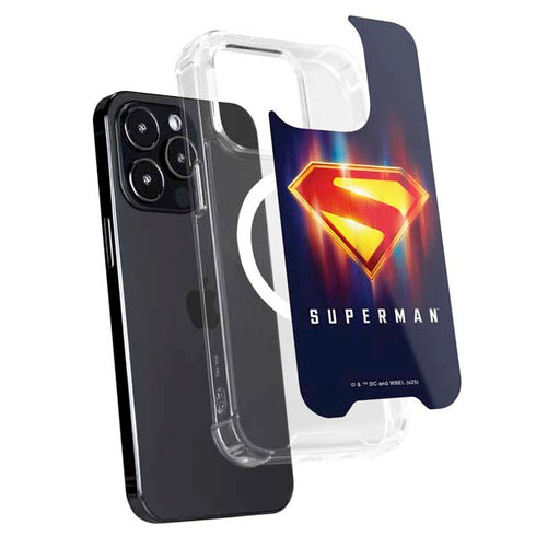 Superman 2025 Energy Shield Neon Emblem iPhone 13 Pro Max MagSafe Case