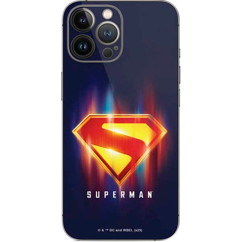 Superman 2025 Energy Shield Neon Emblem iPhone 13 Pro Max Skin