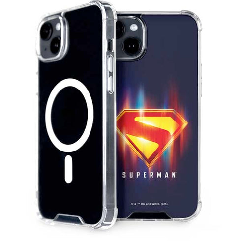 Superman 2025 Energy Shield Neon Emblem iPhone 14 MagSafe Case
